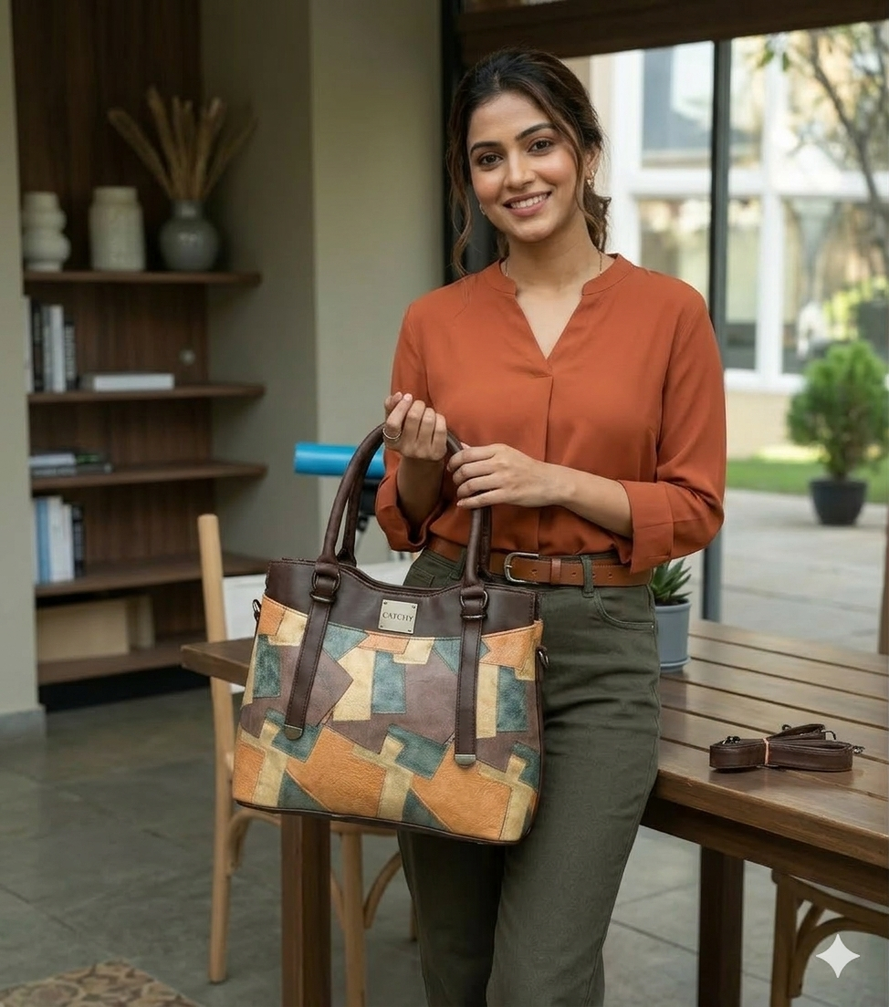 Women Multicolour Handbag - Extra Spacious