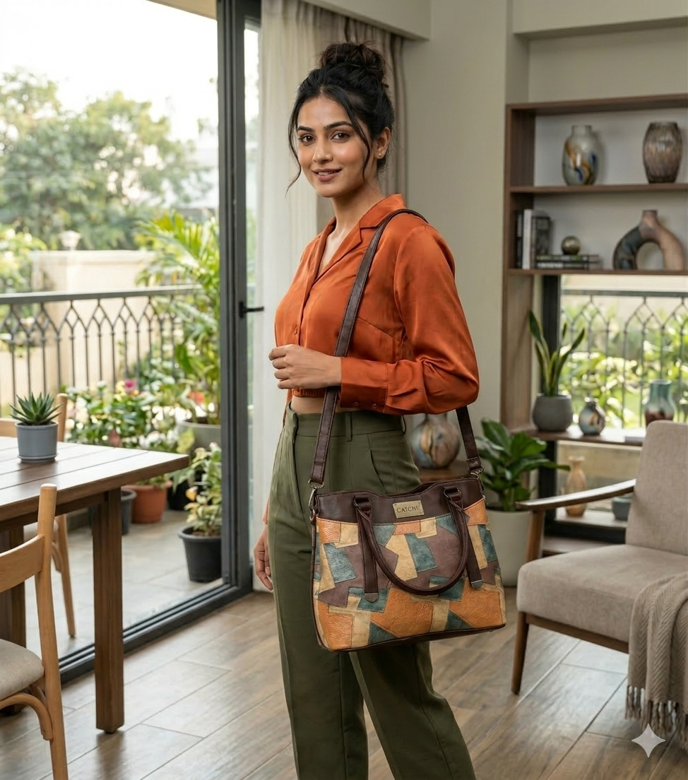 Women Multicolour Handbag - Extra Spacious
