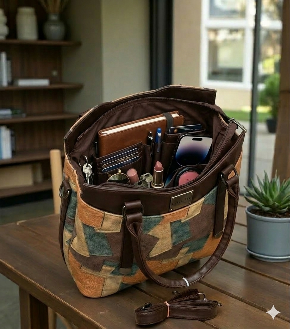 Women Multicolour Handbag - Extra Spacious