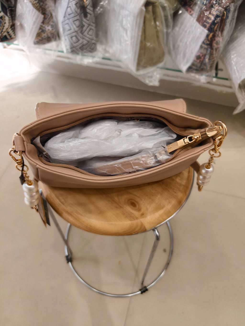 Elegant Bow Sling Bag for Women | Pearl Handle Stylish Handbag
