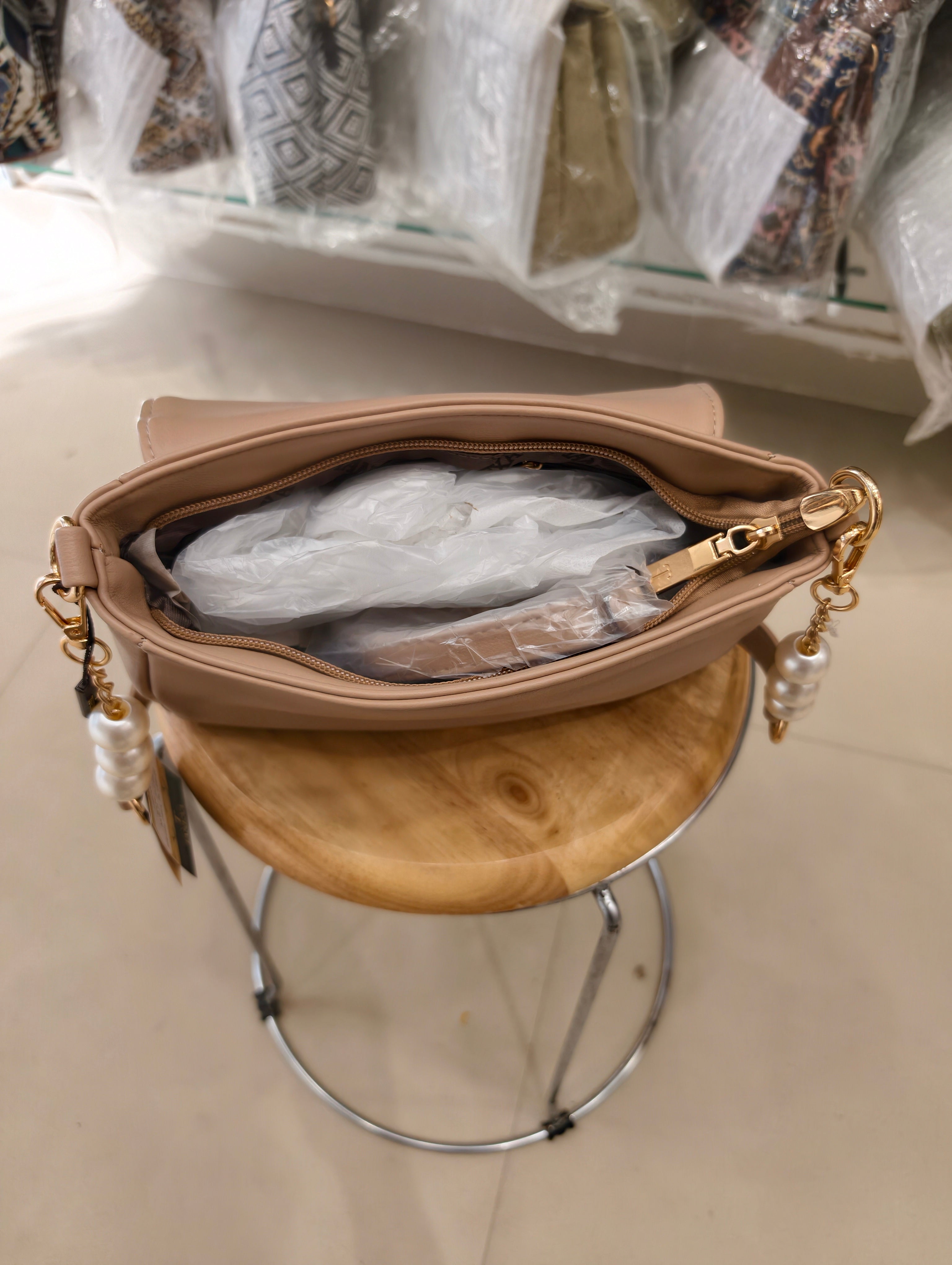 Elegant Bow Sling Bag for Women | Pearl Handle Stylish Handbag